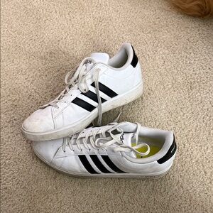 Adidas Classic White with Black Stripes Shoes
